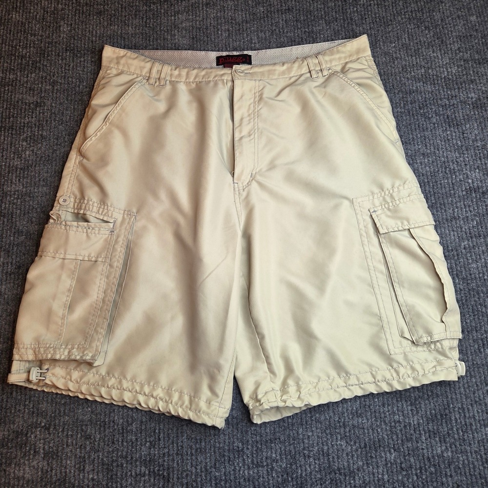 Plugg Jeans‎ Co. Men's Size 38 Beige Cargo Shorts Casual Relaxed Fit